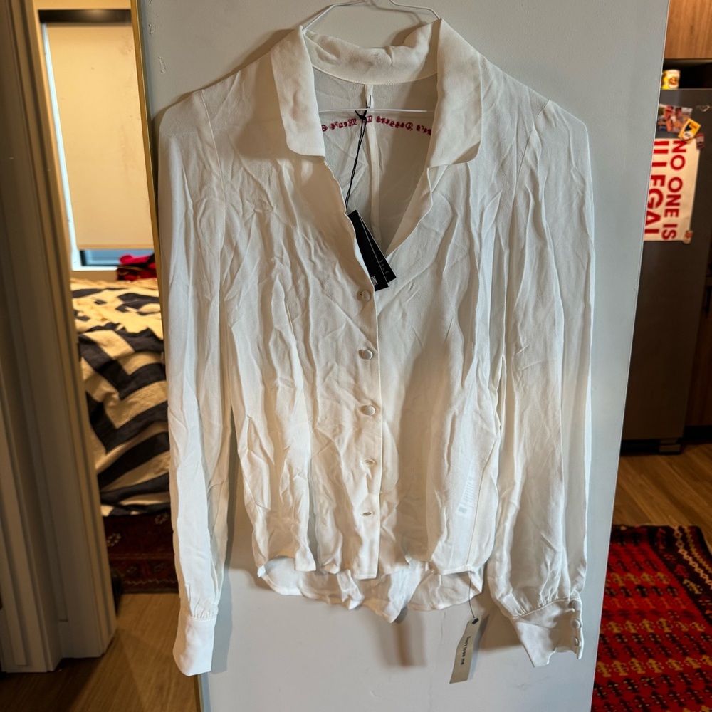 Reformation White Button Down Shirt